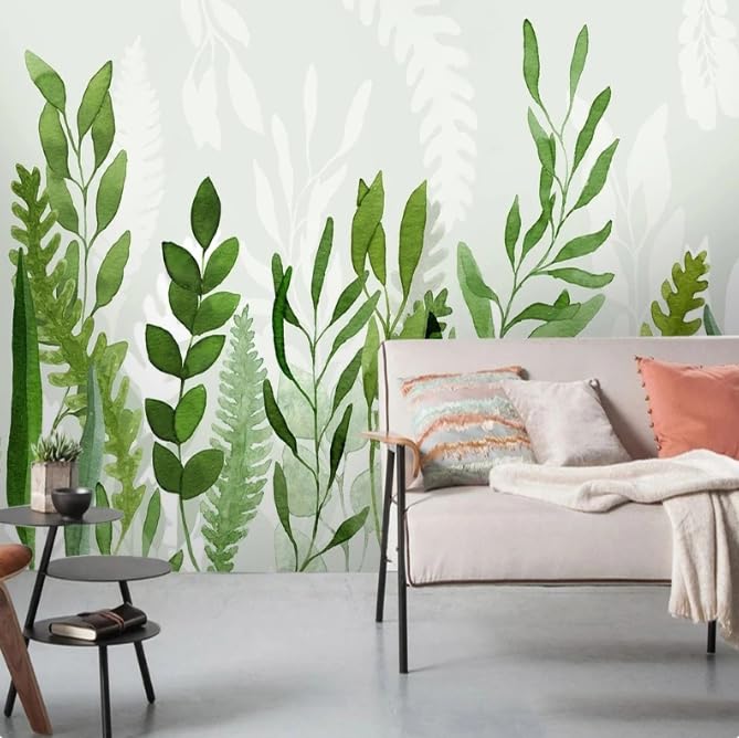 Papier peint salon plantes tropicales pour une ambiance jungle moderne