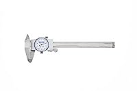 Vista 2 de Fowler 52-008-706-0, Pinza de dial premium con rango de medición de 0-6" (blanco) y 52-520-199-0, base magnética e indicador de esfera negra