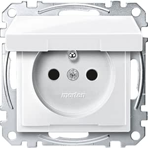 MERTEN MEG2311-0414 – Presa Schuko Con Coperchio Ribaltabile E Morsetti A Innesto, 16A/250V, IP20, Design Sistema M, Colore Grigio - 3