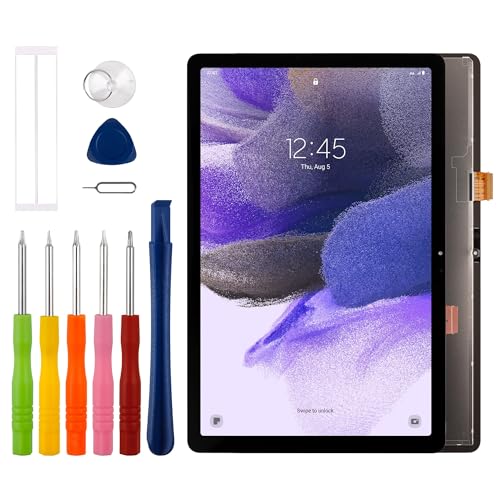 [New] 12.4" LCD Display Touch Screen Digitizer Assembly Replacement for Galaxy Tab S7 FE SM-T730 T733 T736B with Technical Repair Tools Kit-Black
