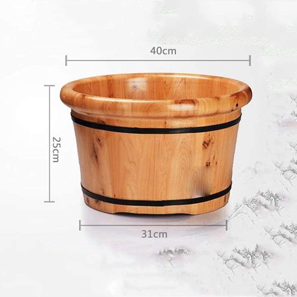 Secchio per pediluvio in legno naturale, Ciotola per pedicure per pediluvio domestico Vaschetta per pedicure in legno Barile per pediluvio in legno di cedro per la casa Botti per pediluvio liscio e