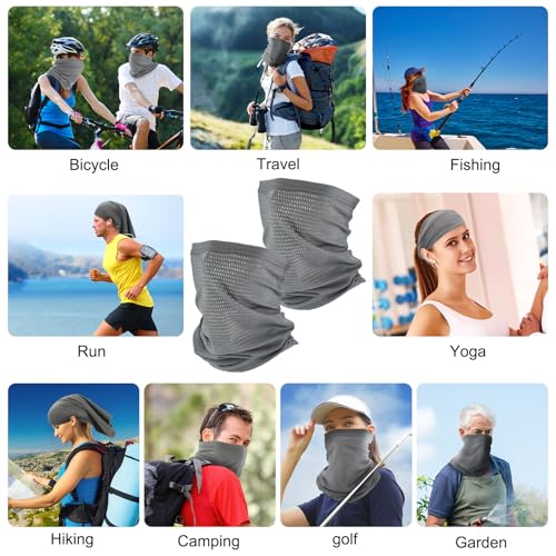 Image of Geyoga 2 /4 Pack Cooling Neck Gaiter Summer Breathable Balaclava Face Mask with Mesh Holes UV Protection Sun Scarf Men Women