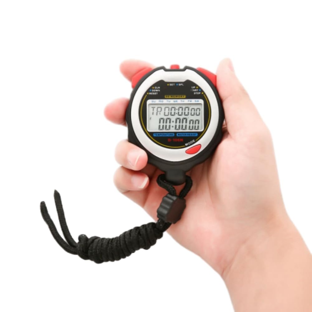 Hndhbfgrt Waterproof Stopwatch Alarm/Countdown Timer Function for Sports Matches Chronograph Time/Date/Week Dual Double Row Digital Display