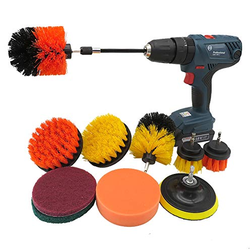 Bohren Sie Bürsten Befestigung Kit - 11 Stück Leistung Scrubber Küchenreinigungsmittel, Bad, Boden, Fliesen, Auto Grout Drill-Pinsel-Set (Color