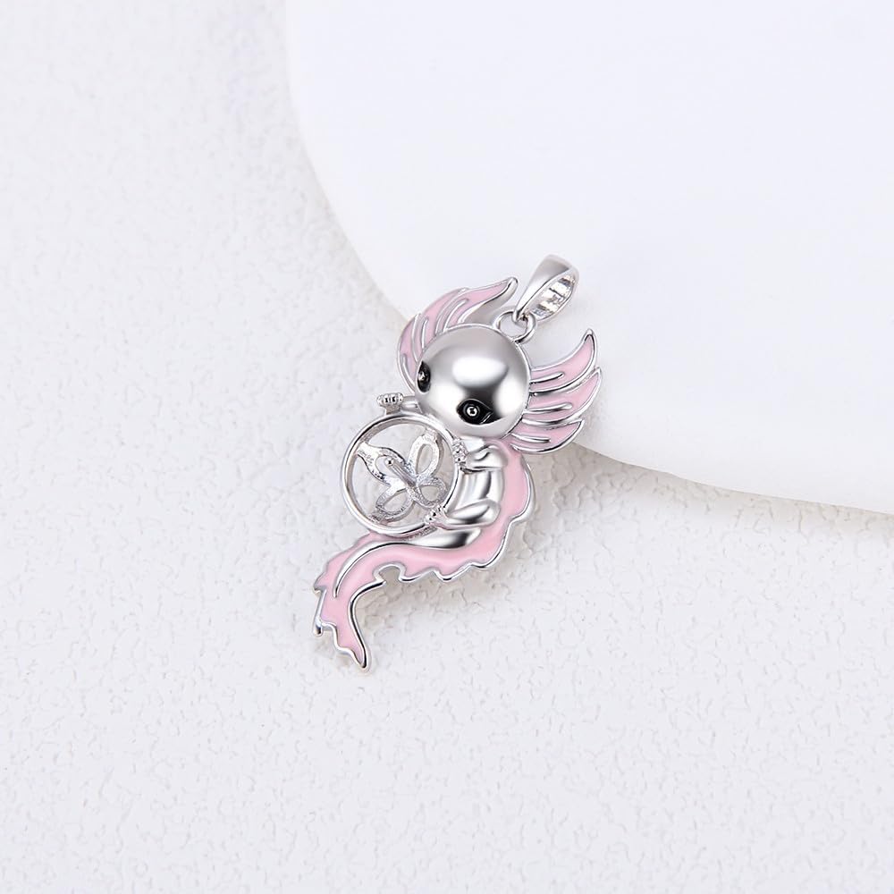 Pink Axolotl Pearl Bail Pendants for Pearl Jewely Making Sterling Silver