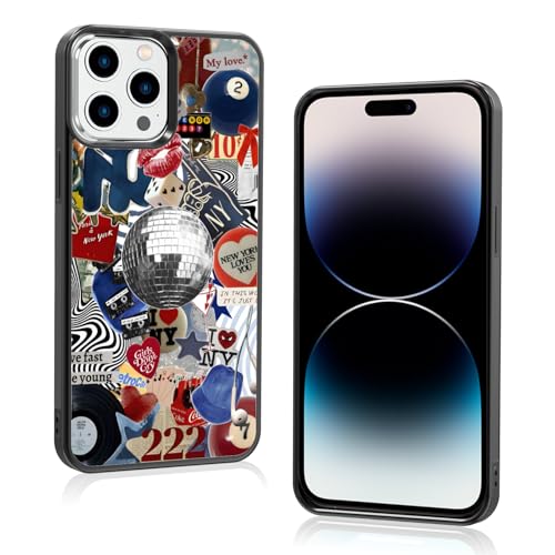 Axulimin Cute Trendy New York Coquette Collage Aesthetic Phone Case for iPhone 14 Pro Max Case for Teen Girls Women Kids Girls - 6.7Inch