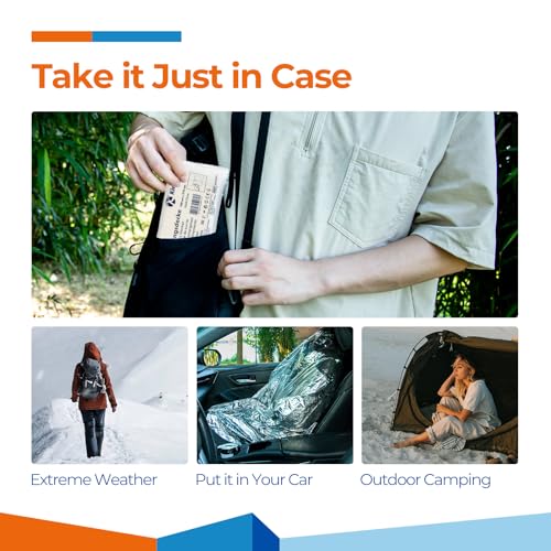 K Kingstar Emergency Blankets (4 Packs, 83\" L x 62\" W) Large Gold Mylar Thermal Blankets for Survival and Protection,Space Blanket Survival Kits Camping Blanket, Ideal for Outdoors, Hiking, Survival - Thumbnail 4