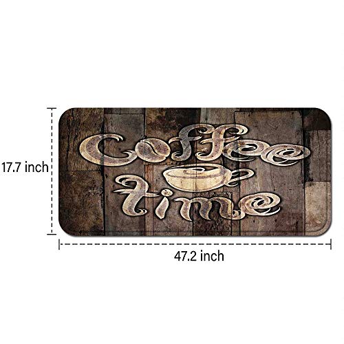 Tapete moderno para cocina estampado café 47.2x17.7 in miniatura 3