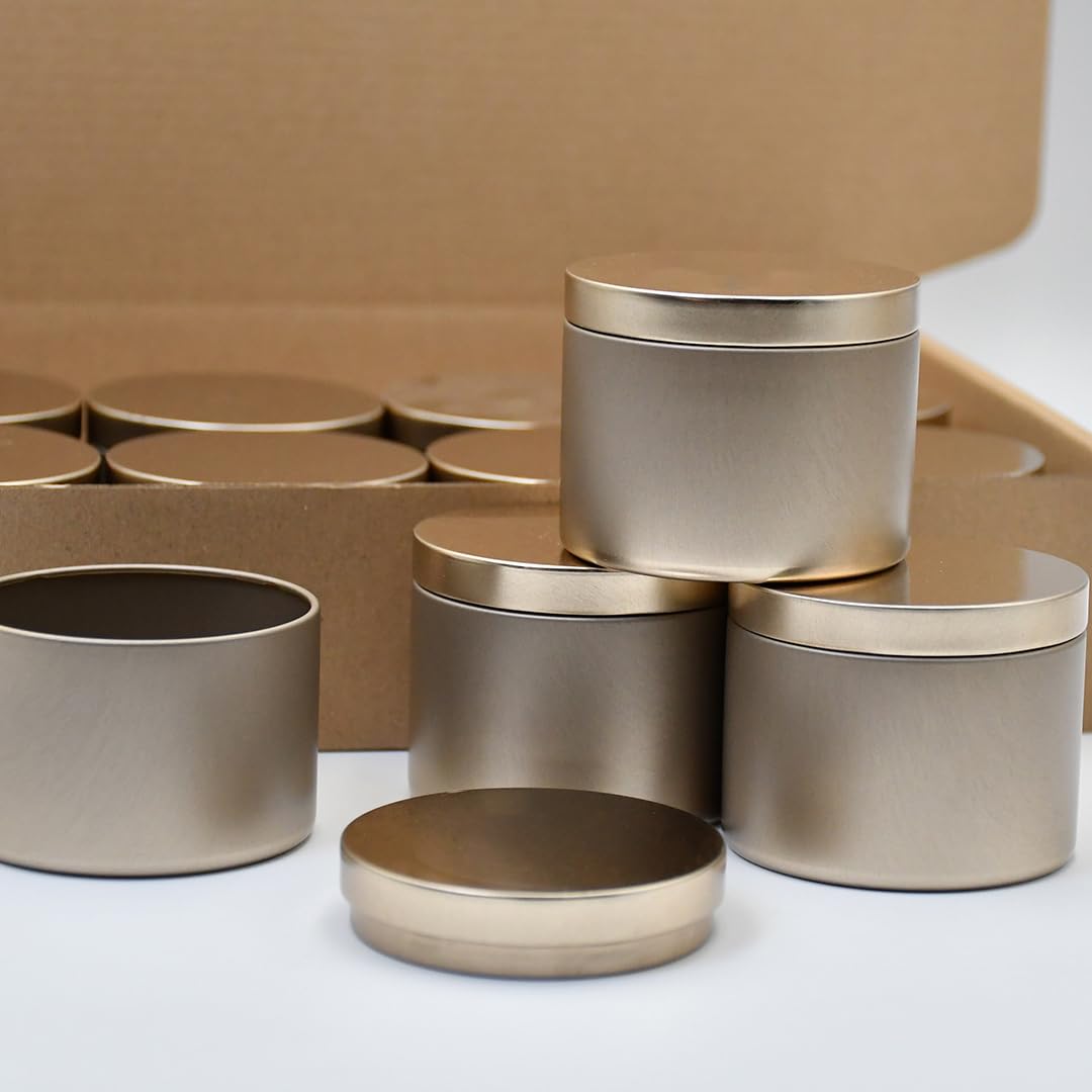 Słoiki na świece, Metalowe słoiki na świece z pokrywką 24 szt. 4 uncje/8 uncji(4oz-24pcs)