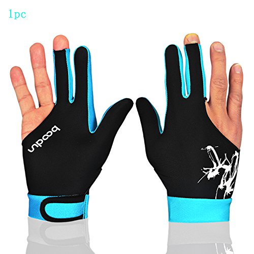 MIFULGOO Man Woman Elastic 3 Fingers Gloves for Billiard Shooters Carom Pool Snooker