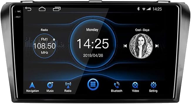 Android 15 Car Radio 2 Din Stereo with Carplay&Android Auto/BT/WiFi for Mazda 3 2004-2009 GPS Navigation 9'' Multimedia Video Player FM Reverse Camera2G+64G
