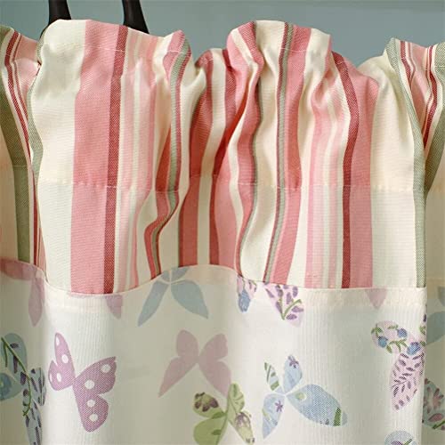 Cortina corta para balcón o baño con estampado de mariposas 5