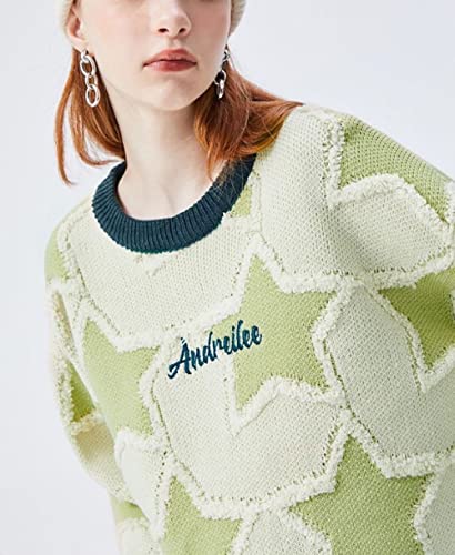 Y2K Sweaters for Women Teen Girls Stars Sweaters Cute Preppy Pullover Sweaters4