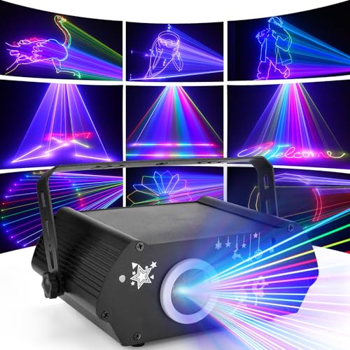 YIKANWEN Iluminación profesional para fiestas DJ – 170+ 3D RGB Animation Light, activado por sonido y DMX512, control de aplicación para espectáculos, discotecas