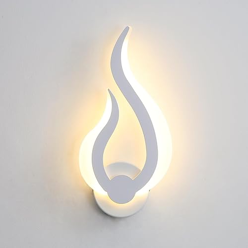 DELIPOP Apliques de pared LED modernos, apliques de pared LED en forma de llama, luz cálida de 3000 K, apliques de pared para interiores,