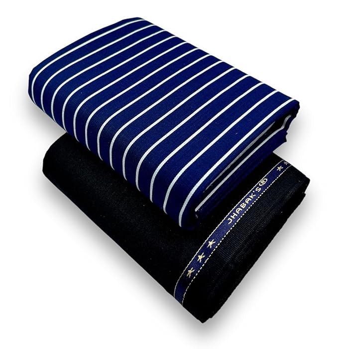 jhabak's Unstitched Premium Strip Cotton Blend Shirt and Trouser Fabric - 2.35M Shirt Cloth - 1.30M Pant Piece-picture-18