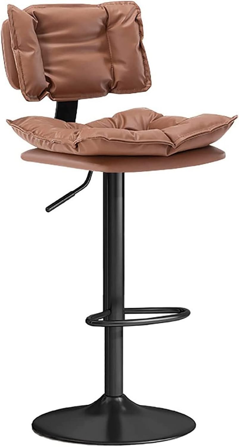 Guyifuny Kitchen Counter Stool, Bar Stool with Backrest, PU Leather