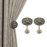 Deco Window Holdback/Curtain Tieback (Set of 2) Round Medallion Antique Brass