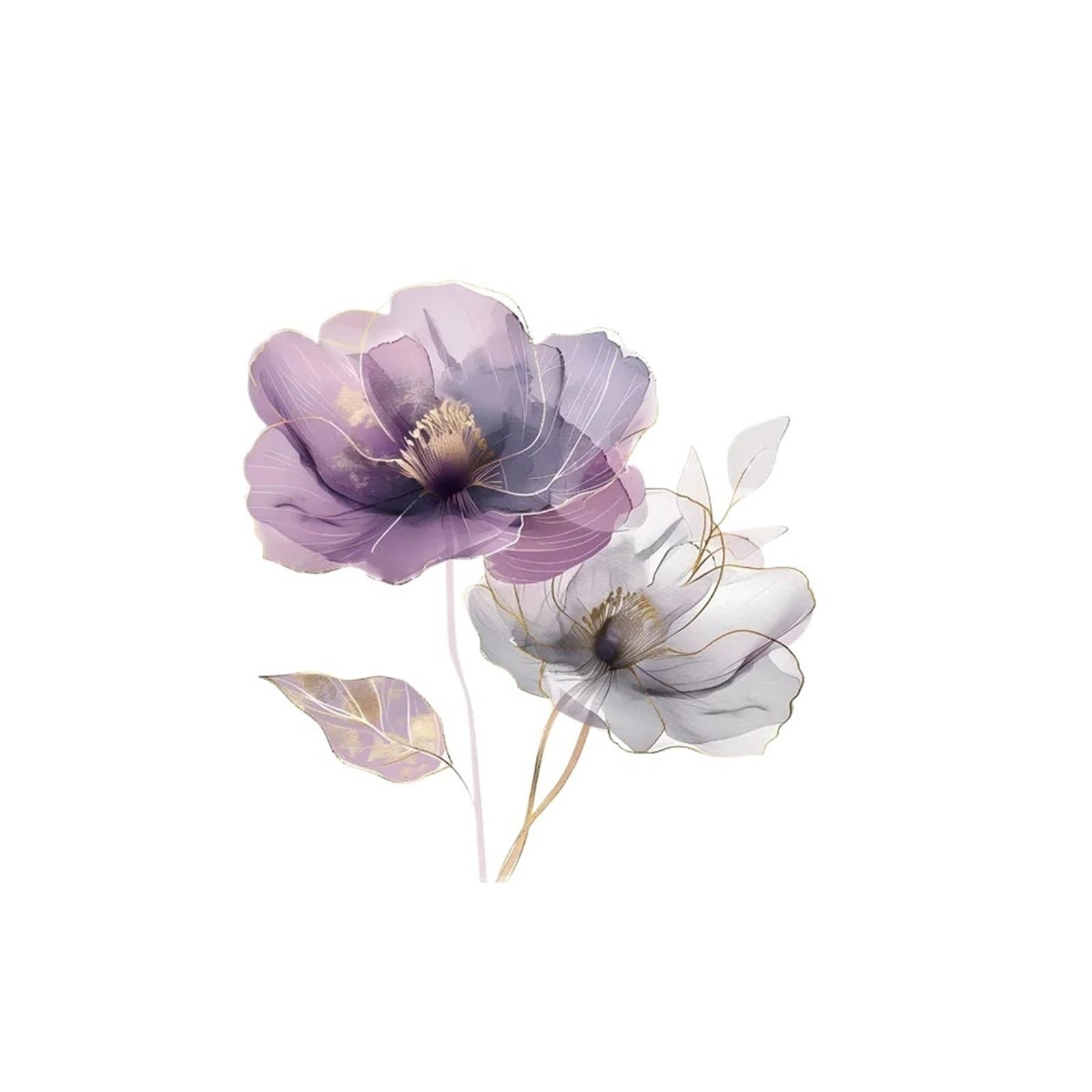 Wall Stickers Flowers Flower Wall Sticker for Living Room Background Decor Decals Bedroom Home Decoration Self-Adhesive Wallpaper(Color 01)