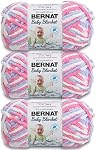Bernat Baby Blanket Pink/Blue Ombre Yarn - 3 Pack of 100g/3.5oz - Polyester - 6 Super Bulky - 72 Yards - Knitting/Crochet