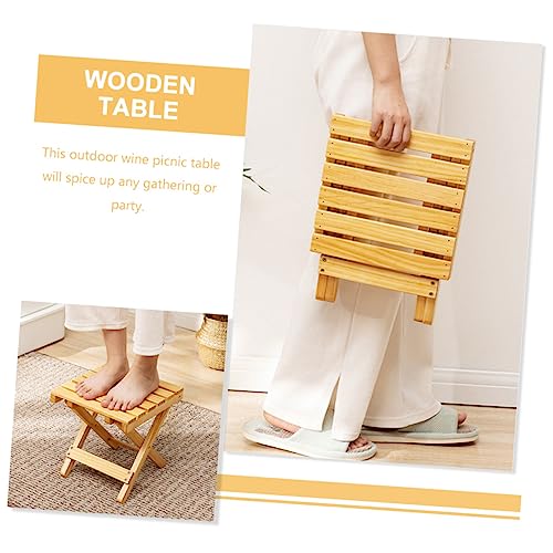 EXQUIMEUBLE Mesa de centro quadrada preta vasos de flores banheiro dobrável ao ar livre pequeno páti