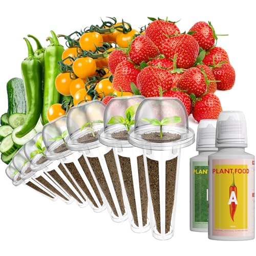 LYKOCLEAN-Red-Strawberry-Seeds-for-AeroGarden-iDOO-Hydroponics-Growing-System-7-pods-350-Fruit-SeedsInclude-Red-Strawberry-Golden-Cherry-Tomato-Green-Pepper-Cucumber LYKOCLEAN Red Strawberry Seeds for AeroGarden iDOO Hydroponics Growing System 7 pods 350 Fruit SeedsInclude Red Strawberry Golden Cherry Tomato Green Pepper Cucumber