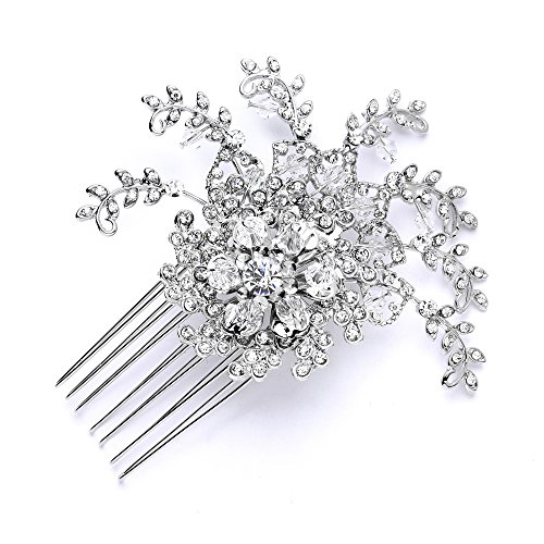 Mariell Crystal Hair Comb for Bridal, Prom & Bridesmaids - Vintage Wedding Glam