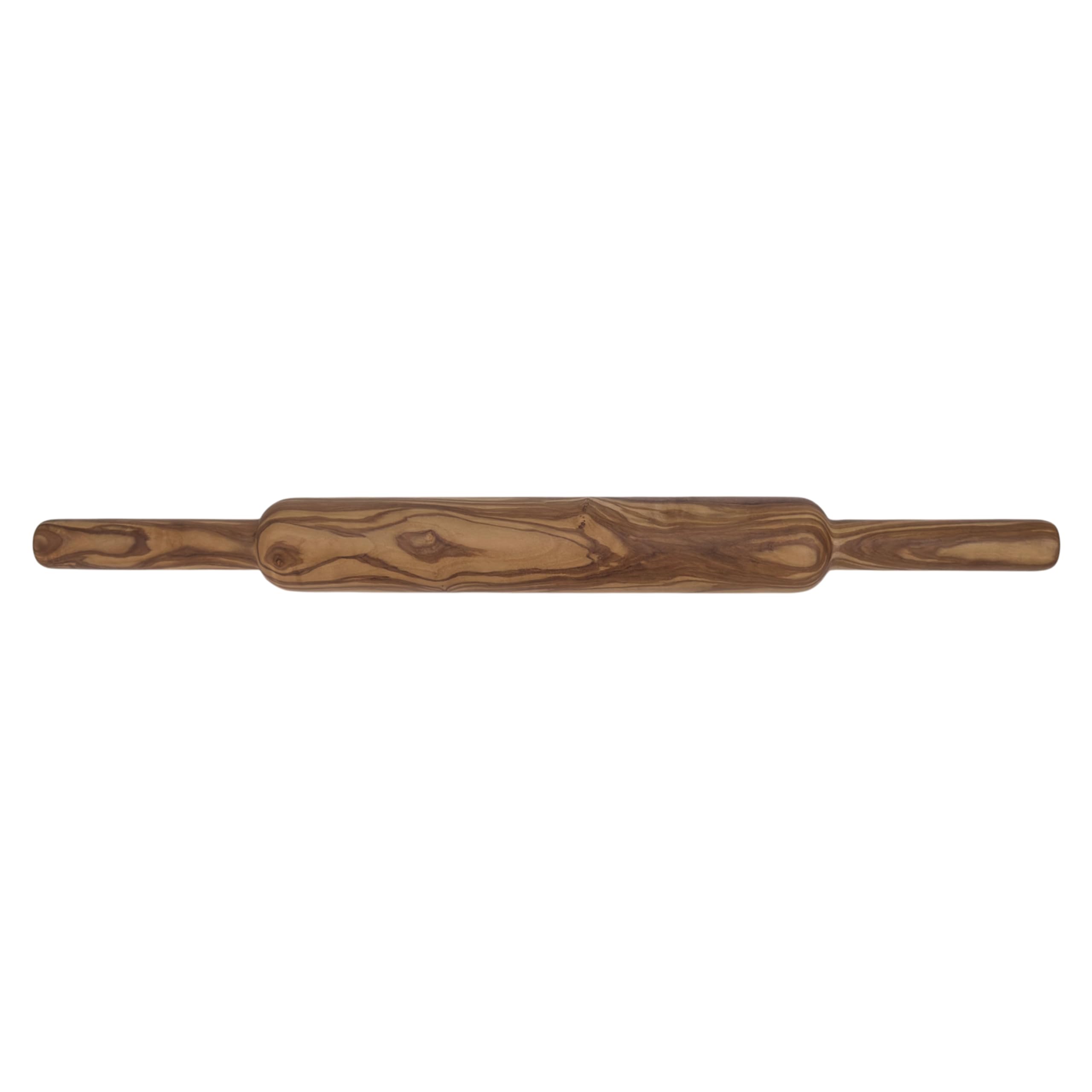Rouleau à pâtisserie en bois d'olivier « Harmonie » avec poignées 45 cm Ø 4 cm – Rouleau à pâtisserie en bois pour pizza, pâtes, pain et pâtisseries