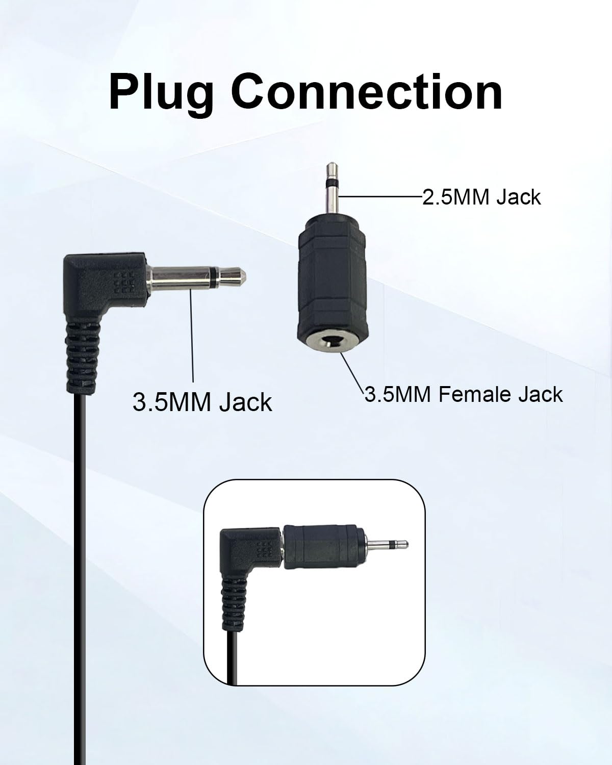 Micro coche (3,5 mm, externo, compatible con Sony Pioneer Kenwood JVC Alpine, Micro de repuesto para radio GPS DVD, cable de 3 m con adaptador de 3,5 mm a 2,5 mm — view 3