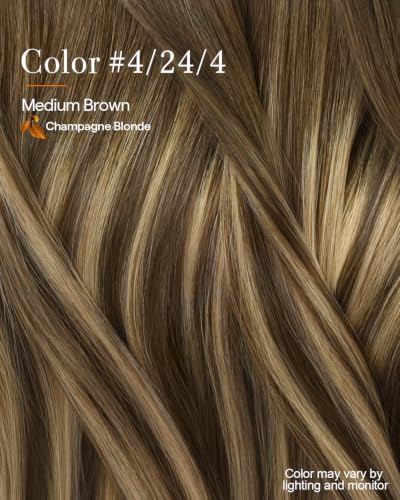 Image of Full Shine Seamless Hair Extensions Clip in, Balayage Brown | Invisible PU Weft, 16 Inch 120g 8 Pcs, Soft Straight, Added Volume, Natural Blend, Easy to Apply, Everyday Styling