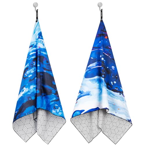 DARCHEN [2 Pack] Microfiber Beach Towels Oversize Quick Dry Towel - Travel Beach Towel for Swimming Pool, Sand Free Towel(Extra Large XL 70x35, Large 63x32) for Kids Adult, Compact Lightweight by DARCHEN - Used condition - Image 5