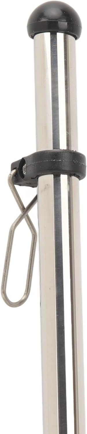 Marine Rail Mount Flag Pole, 560mm/22in 304 Stainless Steel Boat Mount Flag Pole Holder Rod for 22.2 to 25mm Diameter Pipe, Boat Bow Pulpit Flag Staff