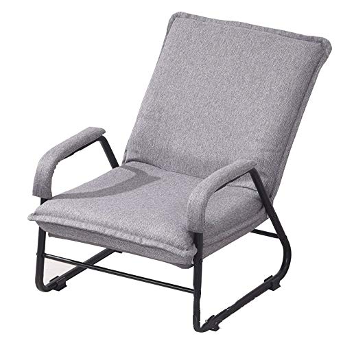 MOMIN Foldable Seat Folding Lazy Sofa Bed Bedroom Living Room Lovely Leisure Balcony Lounge Chair (Color : Gray, Size : 52 * 50 * 68cm)