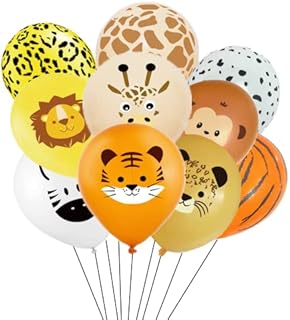 i-QiQi 10 Packs Pink Dinosaur Balloons Set 12 Inch Colorful Jungle Animal Print Latex Balloons Bouquet Little Dino Party Decorations Supplies Favors for Kids Girls Birthday Baby Shower