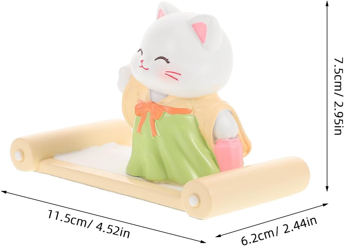Zerodeko Cute Cat Resin Mobile Phone Holder Stand Lightweight Smartphone Stand for Desk Tabletop Decor Versatile Decoration Gift for Birthdays and Special Occasions image 2