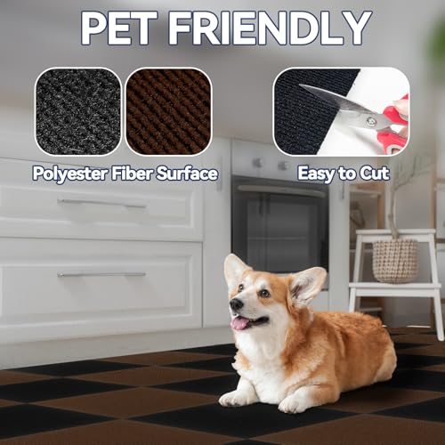 CUCOS Teppichfliesen Selbstklebende, 30x30 cm Teppichboden, Einfach Zuschneidbar, Weicher Teppich Fliesen für Wohnbereich, Büro und Küche – 10 Fliesen pro Box / 1 m²