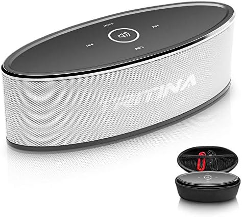 TRITINAWireless Speaker Stereo HD Sound, Touch Control with Fashion Light, Bluetooth Speaker Built-in Mic Handsfree Phone Calling, TF Card Slot & AUX - Silver