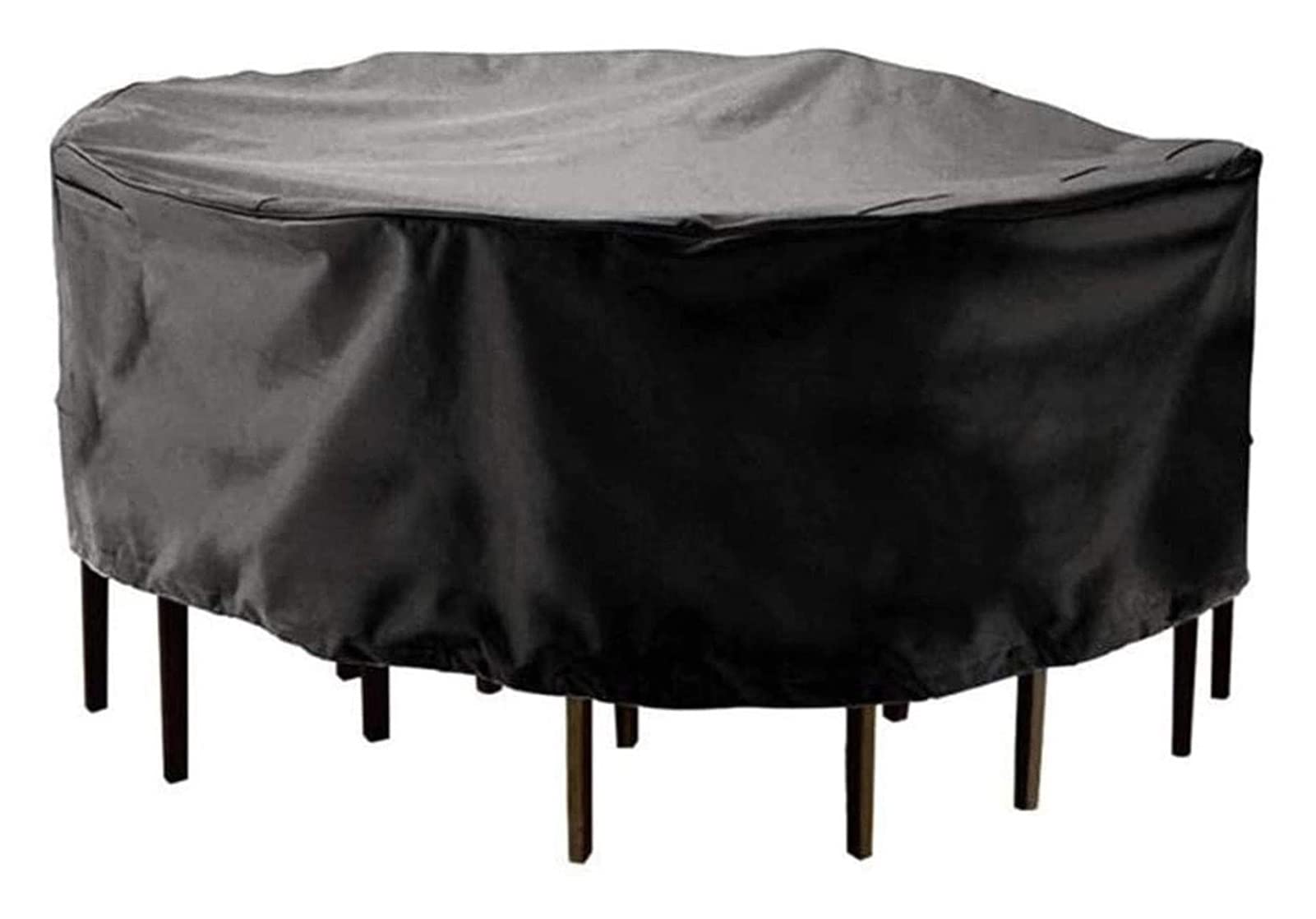Gartenmöbel-Abdeckung Wasserdicht, Terrassenmöbel-Abdeckung Runde Gartentisch-Abdeckung Sonnenschutz Staubdicht Verschleißfeste Schutzhülle (Color : Black, Size : 100X90cm) (Black