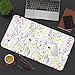 Flower Large Mouse Pad, Floral Desk Matt for Desktop, PU Leather Waterproof Desk Pad, Computer PC Laptop Protector Gaming Mouse Pads for Women Office Decor (31.5