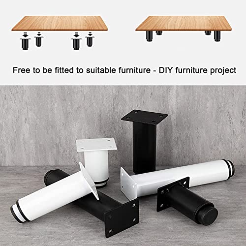 Patas regulables de 18cm en color blanco para elevar su sofá o mueble con elegancia, 4 uds 7