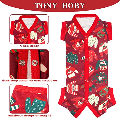 Tony Hoby Dog Pajamas, Dog Shirts To Keep Warm In Cold Weather, Dog Jumpsuit Pajamas For Small Medium Dog (Red, Boy, M) #TOP2