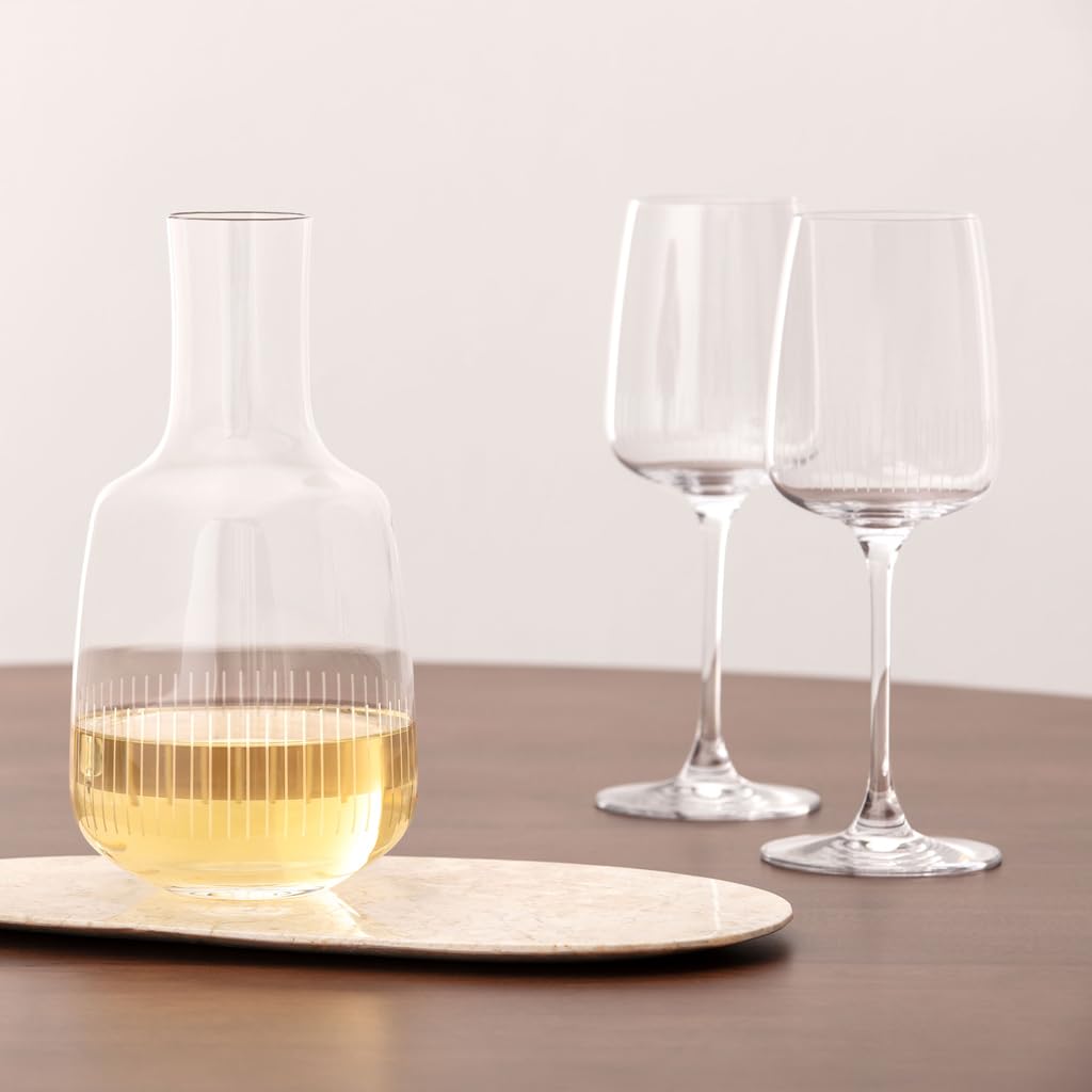 Villeroy & Boch Afina Wasserkaraffe/Saftkrug, Maße: ca. 217 mm, Volumen ca. 750 ml, Kristallglas, spülmaschinengeeignet, elegante Karaffe für Wasser und Getränke