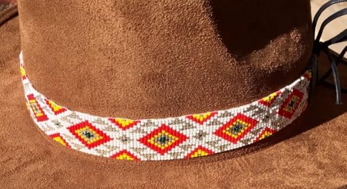 Image of Cowboy Western Beaded Hat Band Rodeo Style Handmade