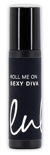 Lulu Candles Roll Me On, Sexy Diva - Ámbar almizclado y rosa, Eau de Parfum, tamaño de viaje, vegano, perfume Roller Ball - 0.3 fl oz