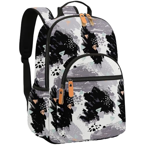 Image of Leaper Ink Printing Travel Backpack for Women Laptop Backpack for Men Water-resistant School Backpack for Girls Boys Back Pack College Daypack Black