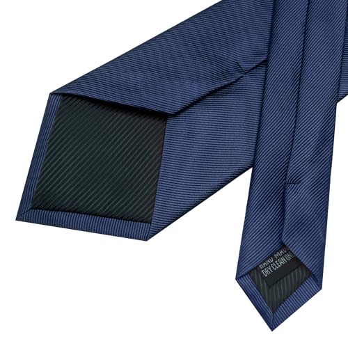 Image of JEMYGINS Formal Necktie Solid Color Tie and Pocket Square with Tie Clip Lapel Pin Sets for Men 4PCS
