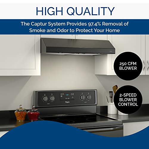 Broan-Nutone Bcsd142Bl Glacier Range Hood With Light, Exhaust Fan For Under Cabinet, Black, 42-Inch #TOP2