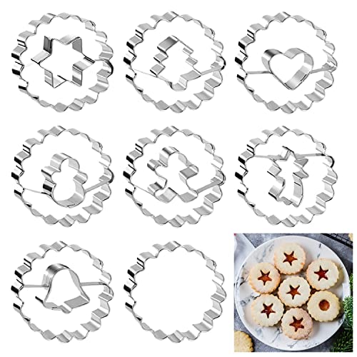 Weihnachten Linzer Ausstecher Set, 8 Stück Linzer Ausstechform Weihnachten Keksausstecher Linzer Ausstecher Plätzchenausstecher Weihnachten Linzer Ausstecher Set, 8 Stück Linzer Ausstechform Weihnachten Keksausstecher Linzer Ausstecher Plätzchenausstecher