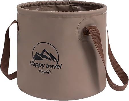 Collapsible Bucket 5-Gallon Heavy-Duty PVC Folding Water Container with Handle Portable Camping, Fishing, Gardening, Picnic & Farm Use