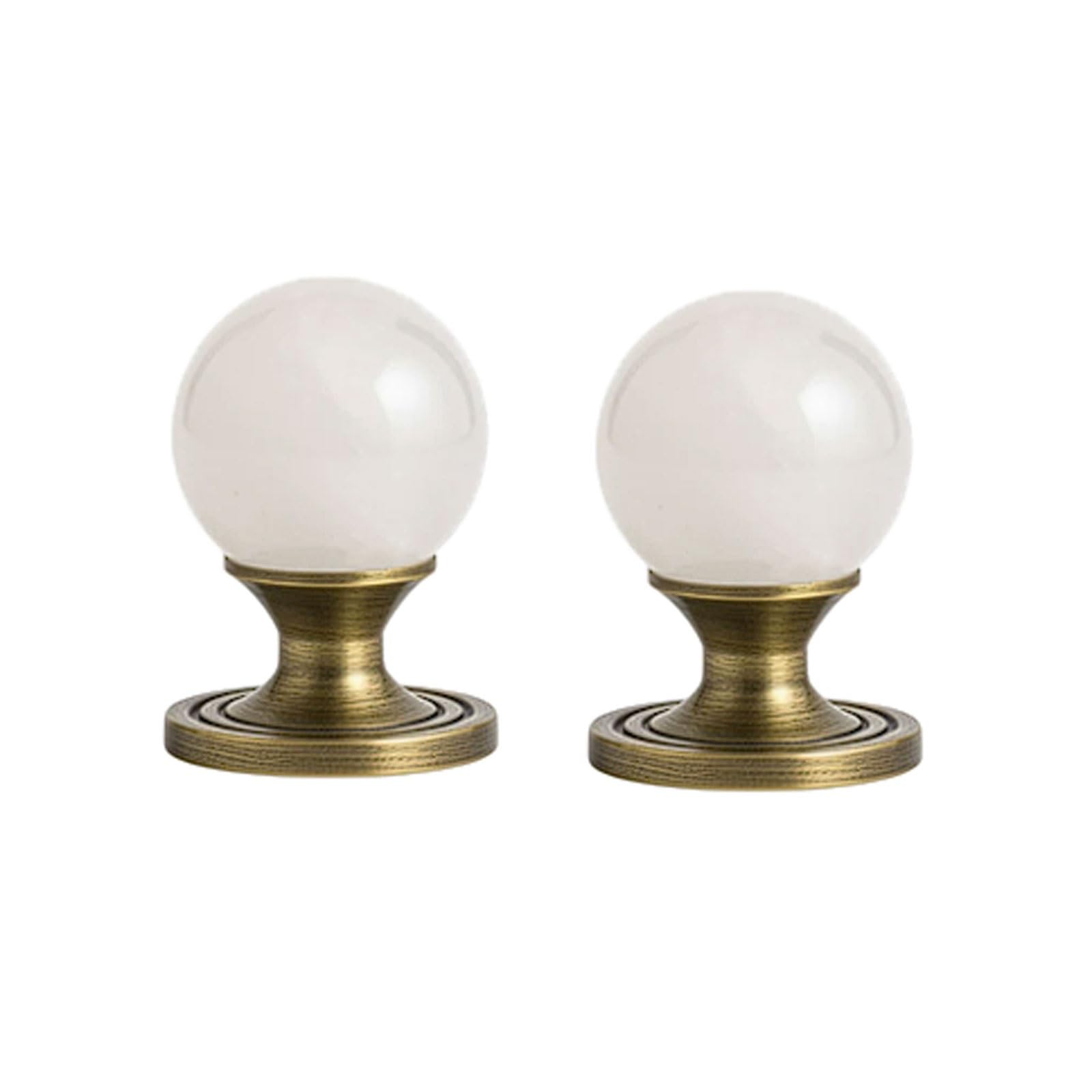 Chenhoju Wei� Antique Crystal Ball Brass Cabinet Knobs Stone Material Ideal For Dressers, Cabinets, And Furniture Hardware Cabinet Pulls(Wei�)